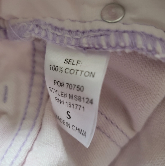 ✨️CL Le Lis Lavender Purple Raw Curve Hem Full Zip Up Cotton Skirt Size S - Picture 12 of 12